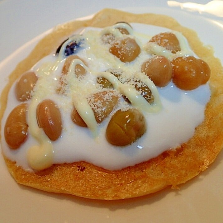 大豆粉で　サラダ豆とヨーグルトのパンケーキ♬